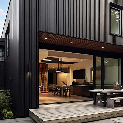 Black Outdoor Wood Wall Panel