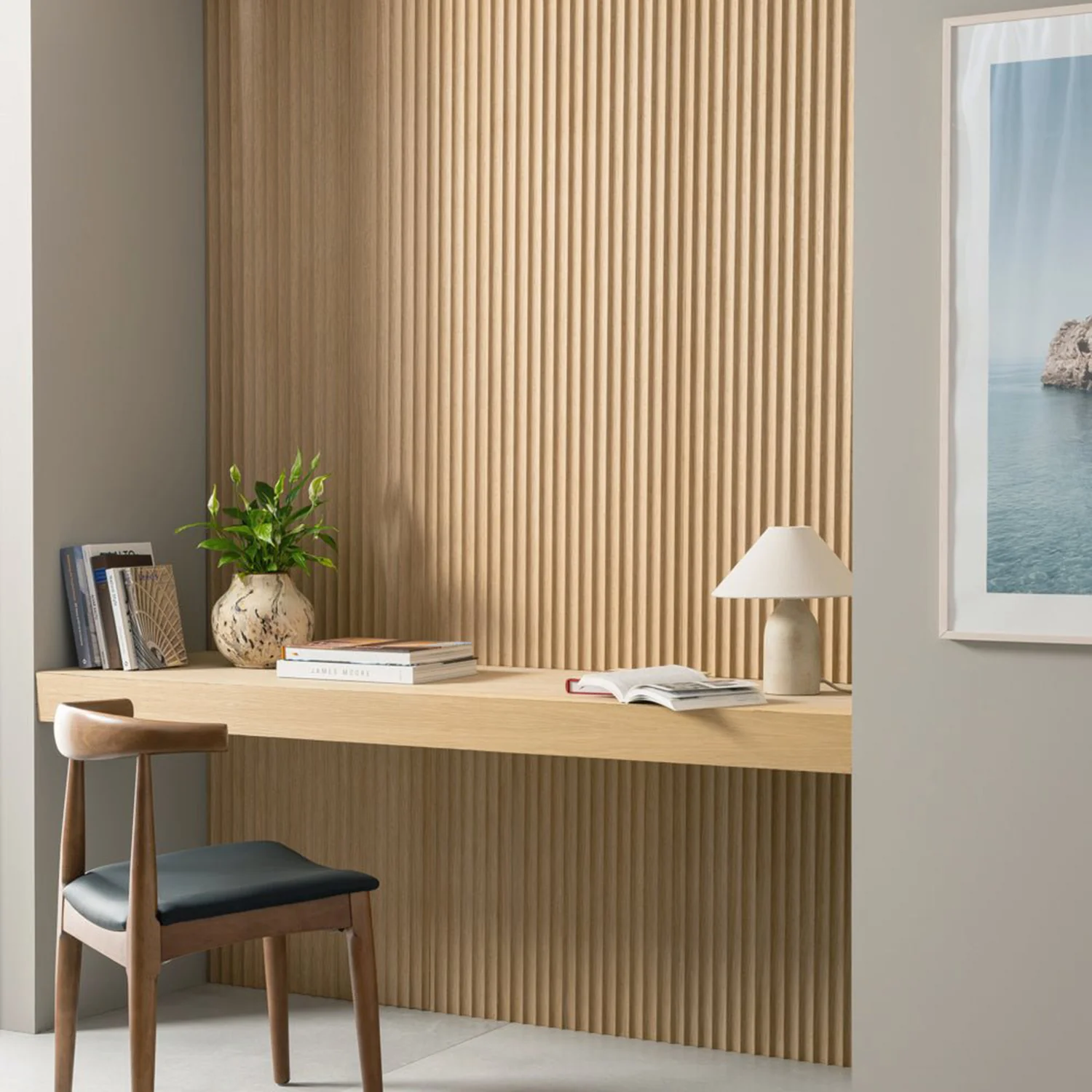 Arborelle Natural Oak Fluted Wood Wall Panel 2 Arborelle Natural Oak Fluted Wood Wall Panel