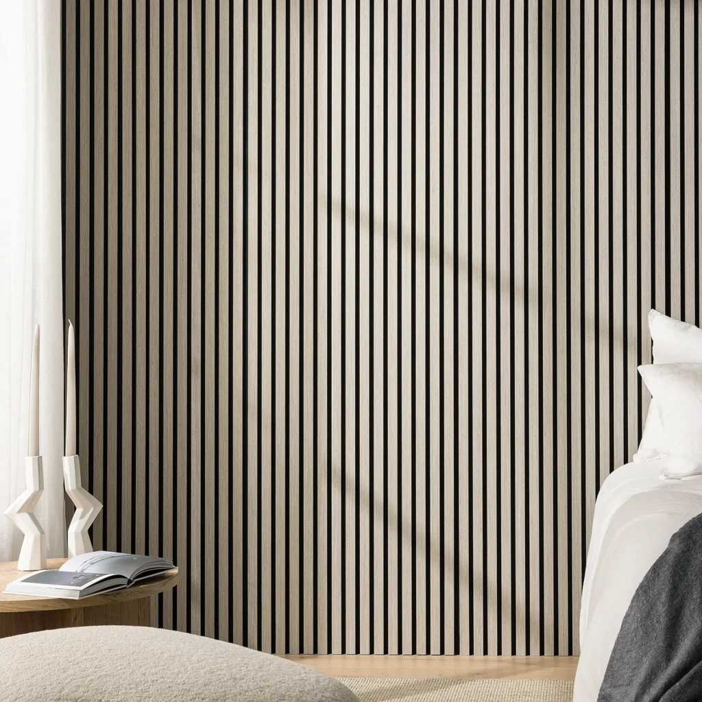 Grey Oak Slatted Wood Wall Panel