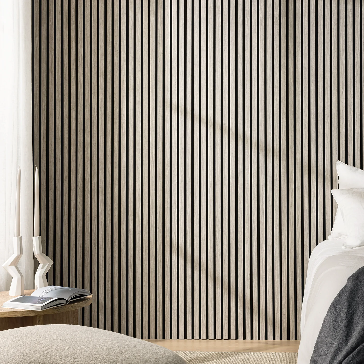 Grey Oak Slatted Wood Wall Panel 1 Grey Oak Slatted Wood Wall Panel