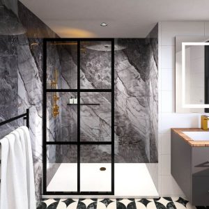 Solerno 1.0m x 2.4m Shower Panel
