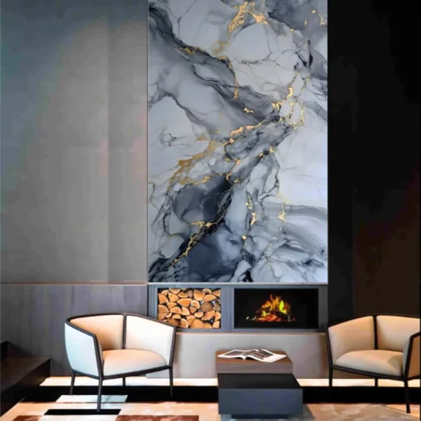 3D Printed PVC Marble Sheet High Gloss UV Interior Wall Panel