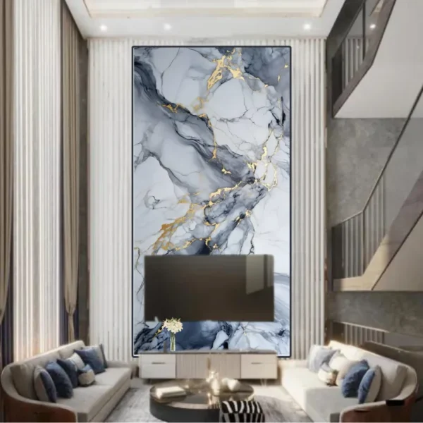 3D Printed PVC Marble Sheet High Gloss UV Interior Wall Panel