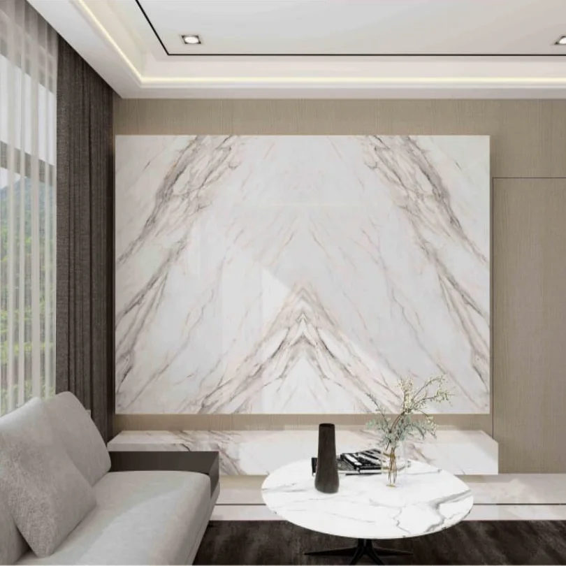 Dual Divinity UV Marble Panel – White Book Match Finish 1 Dual Divinity UV Marble Panel – White Book Match Finish