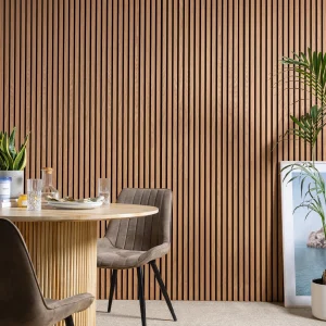 Golden Oak Slatted Wall Panel