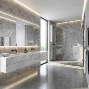 Gray Stone Panels - Waterproof Rough Texture PVC Sheets