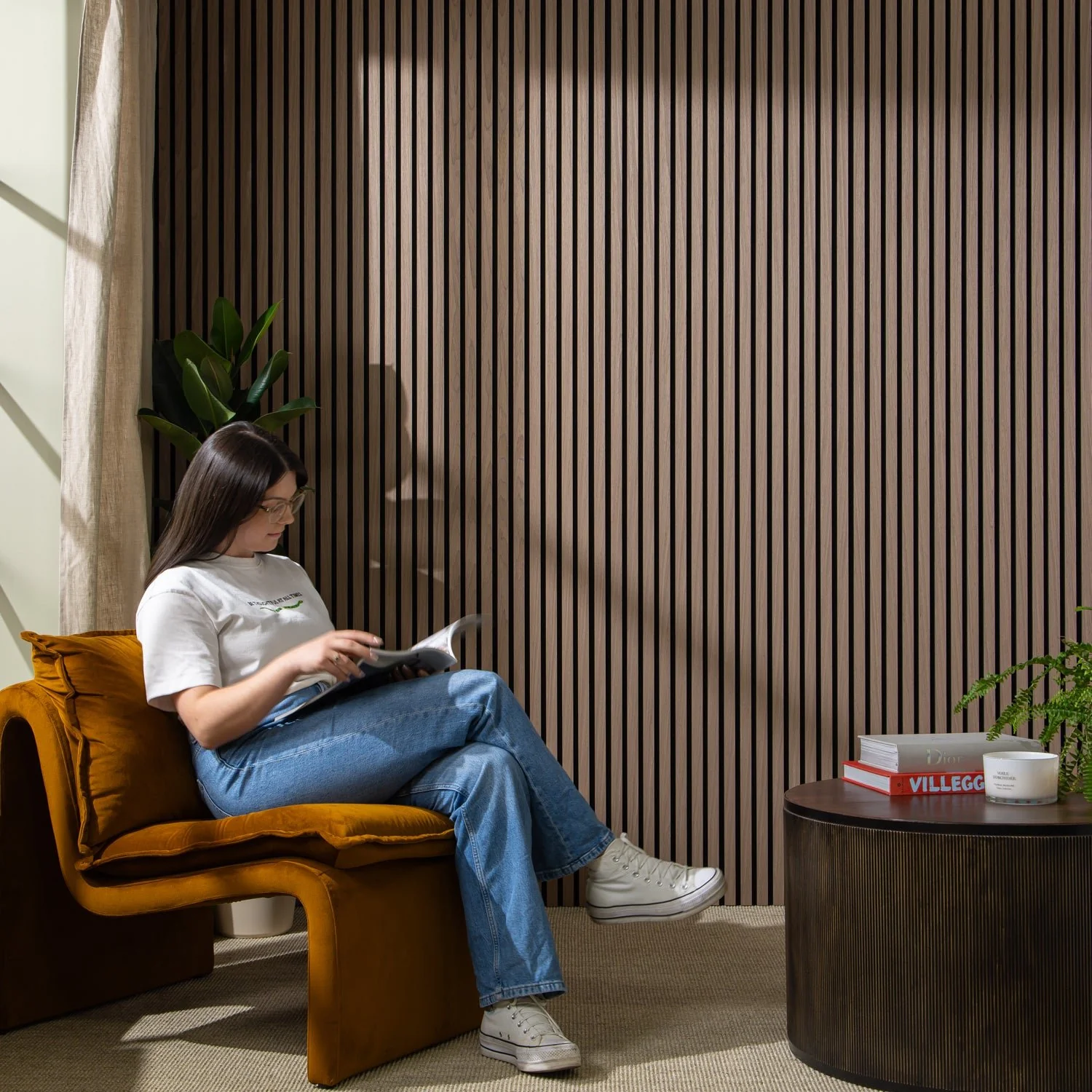 Walnut Slatted Acoustic Wall Panel 4 Walnut Slatted Acoustic Wall Panel